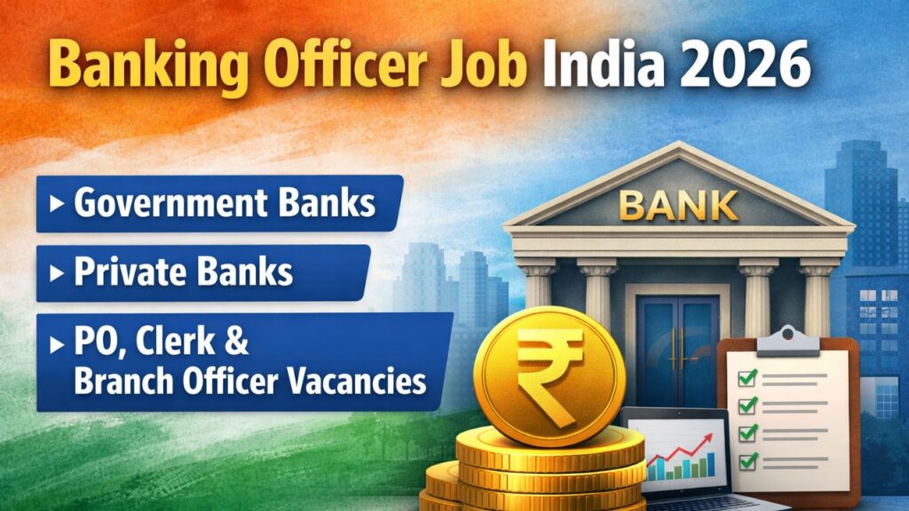 Banking Officer Job India 2026 – Government, Private Banks, PO, Clerk & Branch Officer Vacancies