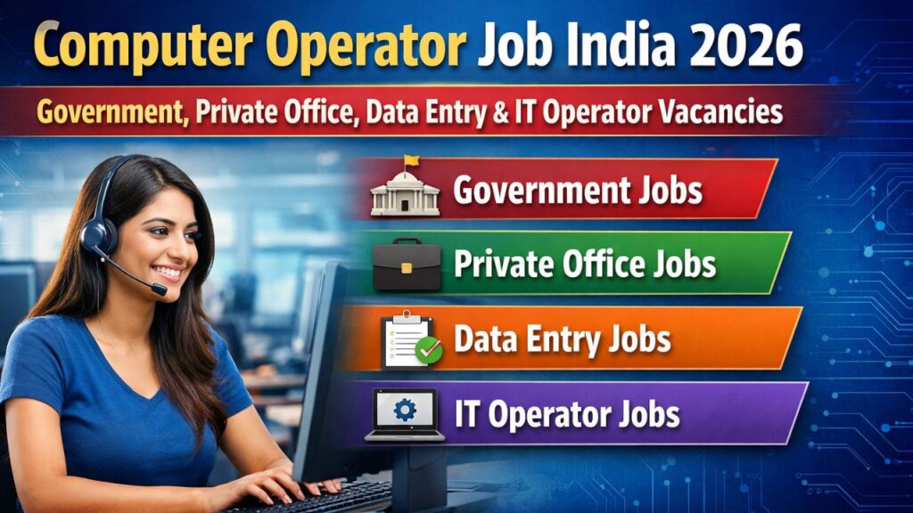 Computer Operator Job India 2026 – Government, Private Office, Data Entry & IT Operator Vacancies
