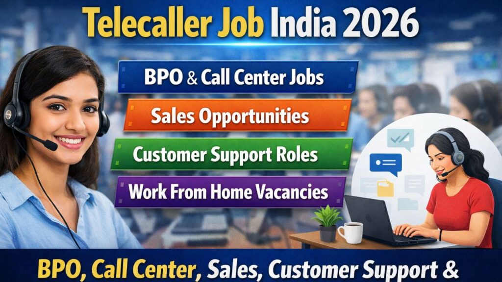 Telecaller Job India 2026 – BPO, Call Center, Sales, Customer Support & Work From Home Vacancies